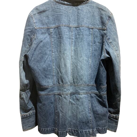Me Jane - Denim Blue Jean jacket, hip length with tapered waist, vintage, Size:L - Picture 6 of 8